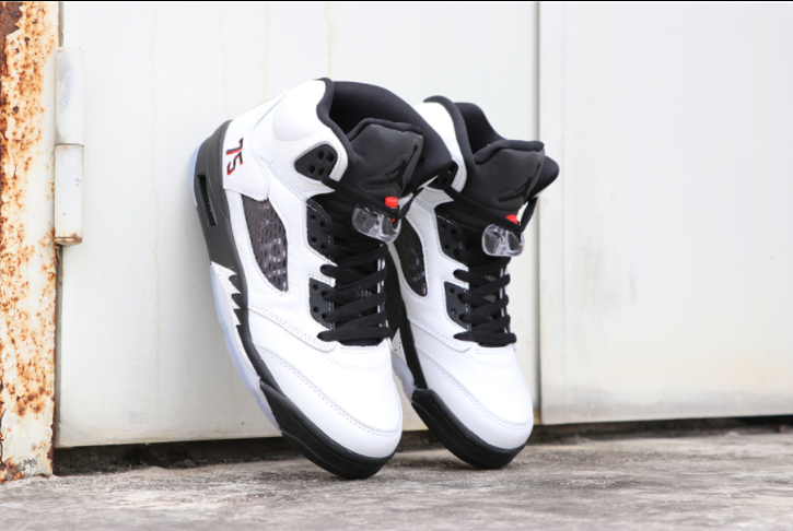 Air Jordan 5 PSG Friends and Family White Black Shoes